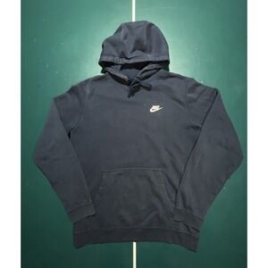 Nike Hoodie Mens Medium Faded Navy Blue Swoosh Logo Sweater Sweatshirt